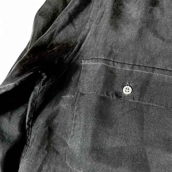 RARE VTG 90s RALPH Ralph Lauren Long Sleeve Button Up Shirt SILK Black Mens 2 M - Picture 7 of 7